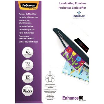   FELLOWES folija za kaširanje/ format A5/ 80 mic ImageLast/ veličina 154x216 mm/ sjajna/ 100 pak.