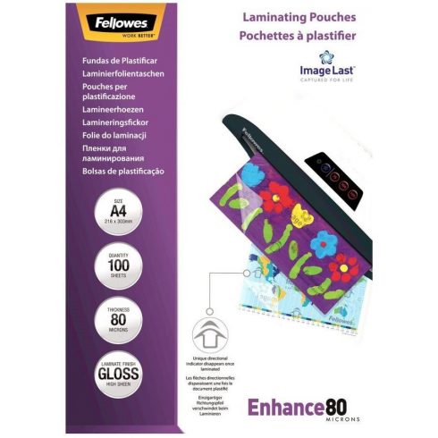 FELLOWES folija za laminiranje/ format A4/ 80 mic ImageLast/ veličina 216x303 mm/ sjajna/ 100 pak.