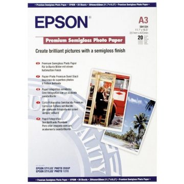   EPSON foto papir C13S041334/ A3/ Premium Semigloss Photo Paper / 20 kom