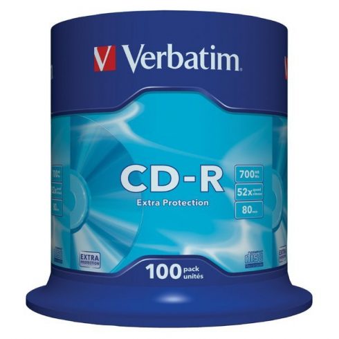 VERBATIM CD-R80 700MB/ 52x/ Extra Protection/ 100paket/ osovina