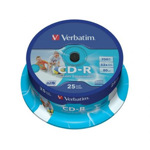 VERBATIM CD-R80 700MB/ 52x/ za ispis/ 25 pakiranja/ osovina