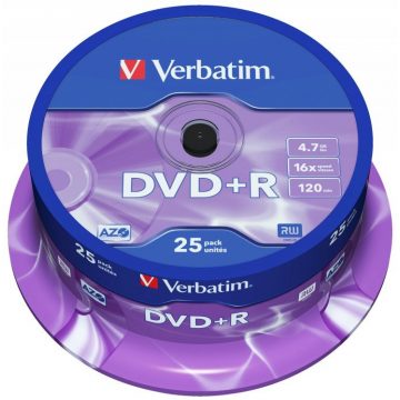 VERBATIM DVD+R 4,7GB/ 16x/ 25pak/ vreteno