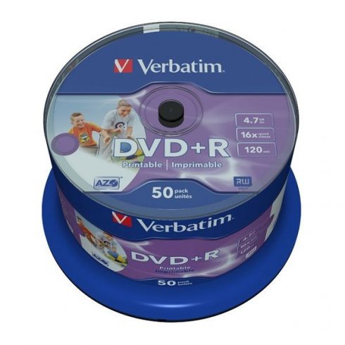 VERBATIM DVD+R 4,7 GB/ 16x/ ispis bez ID-a/ 50 pak./ osovina