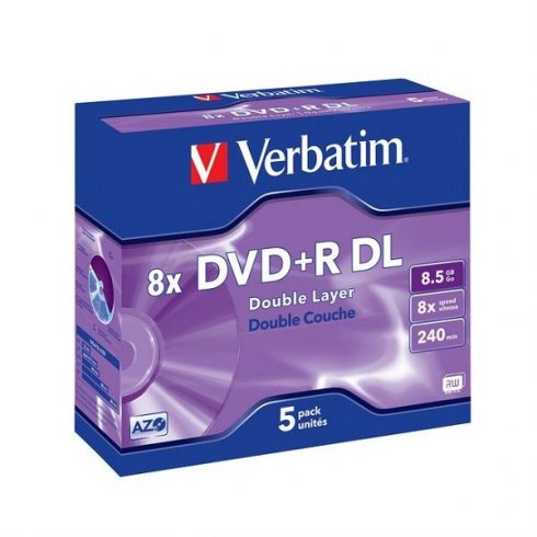 VERBATIM DVD+R DoubleLayer 8,5GB/ 8x/ Jewel/ 5pak