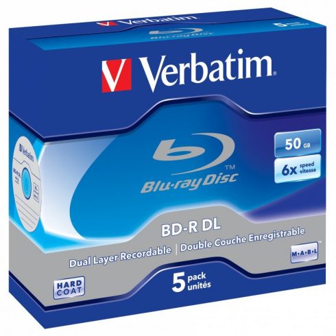 VERBATIM BD-R Blu-Ray DL 50GB/ 6x/ Jewel/ 5 pak.