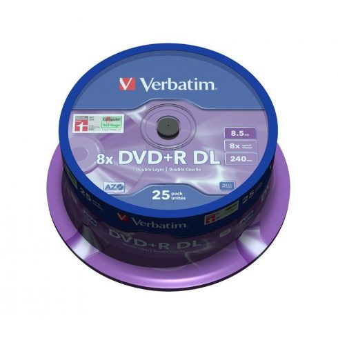 VERBATIM DVD+R DoubleLayer 8,5GB/ 8x/ MATT SILVER/ 25pak./ vreteno