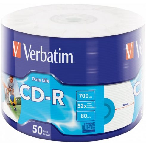 VERBATIM CD-R 700MB/ 52x/ 80min/ ispis/ 50pak/ omot