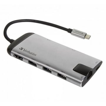   VERBATIM USB čvorište MULTIPORT USB-C / 3x USB 3.0 / HDMI / SDHC / MICROSDHC / RJ45