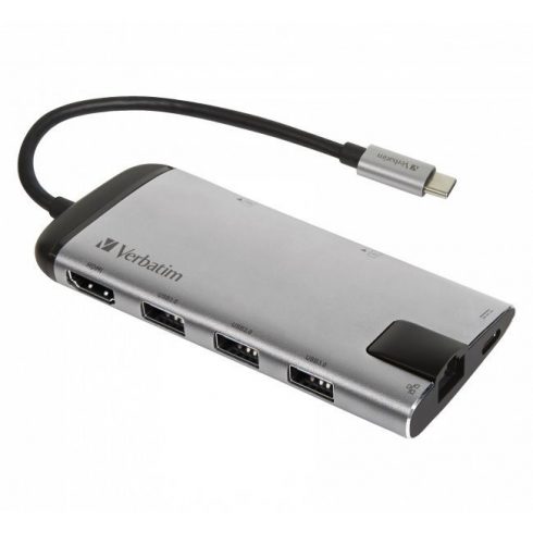 VERBATIM USB čvorište MULTIPORT USB-C / 3x USB 3.0 / HDMI / SDHC / MICROSDHC / RJ45