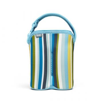   BUILT Bottle Buddy torba s dvije boce s držačem (Baby Blue Stripe)