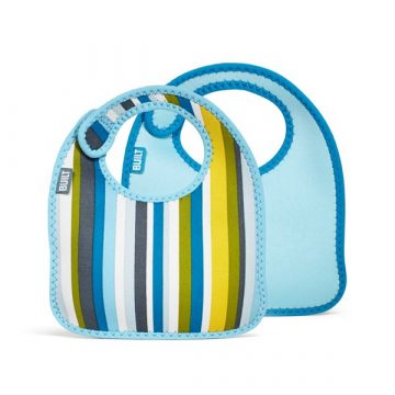 BUILT Mess Mate Set od 2 dječja bibera (Baby Blue Stripe)