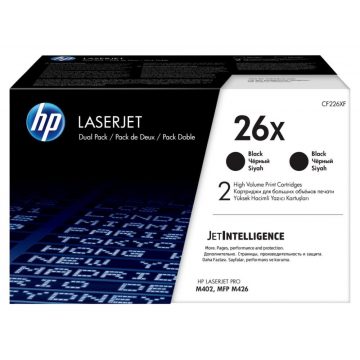   HP 26X originalni crni LaserJet toner ulošci velikog kapaciteta, dvostruko pakiranje