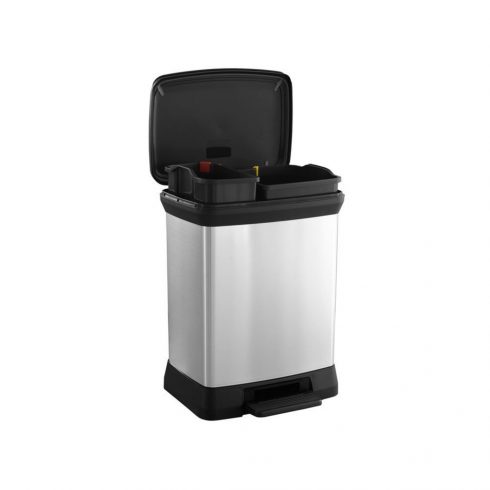 Curver Deco Bin metalna posuda za sortiranje s pedalom, 10+18L