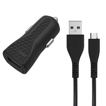   Energizer HardCase - USB-A 1A auto punjač + mikro USB kabel (crni)