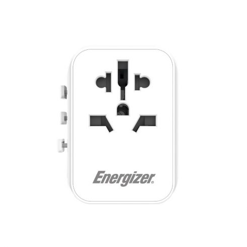 Energizer Ultimate - EU / US / AU / UK putni adapter + 2x USB-A i USB-C MFi certificirani (bijeli)