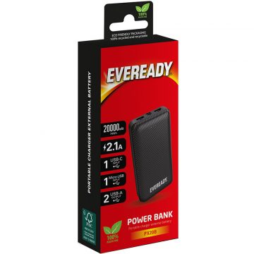 Eveready PX20B - Powerbank 20000 mAh 2x USB-A (crna)