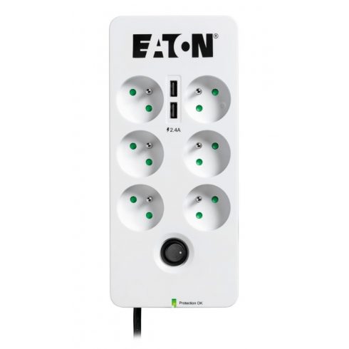 EATON zaštita od prenapona Protection Box 6 USB FR, 6 utičnica + 2x USB