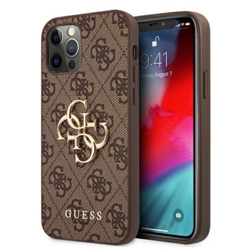 Guess 4G Big Metal Logo - Futrola za iPhone 12 / iPhone 12 Pro (smeđa)