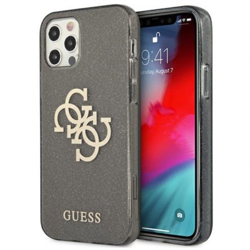 Guess Glitter 4G Big Logo - Maska za iPhone 12 Pro Max (crna)