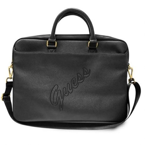 Guess Saffiano Script Computer Bag - Notebook torba 15 ”(crna)