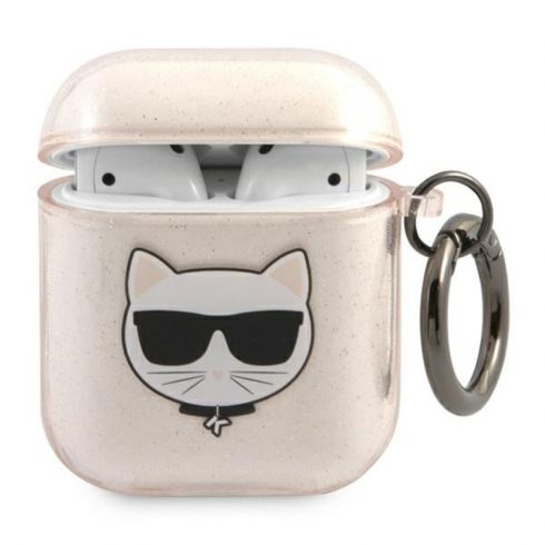 Karl Lagerfeld Choupette Head Glitter - Futrola za Airpods (zlatna)