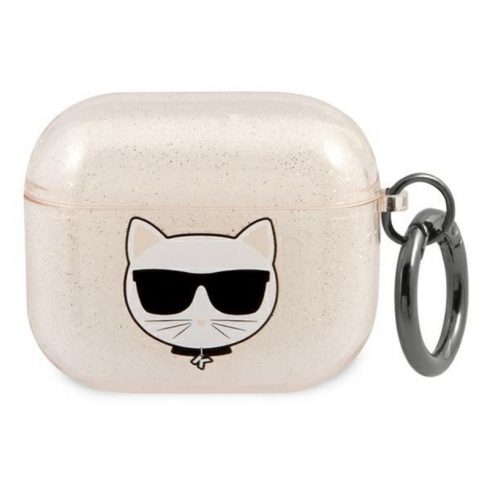 Karl Lagerfeld Choupette Head Glitter - Futrola za AirPods 3 (zlatna)