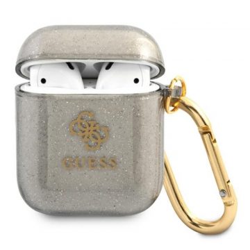 Guess Colored Glitter - Futrola za Airpods (crna)