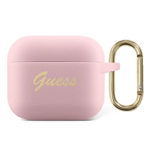 Guess Silicone Vintage Script - Futrola za Airpods 3 (roza)