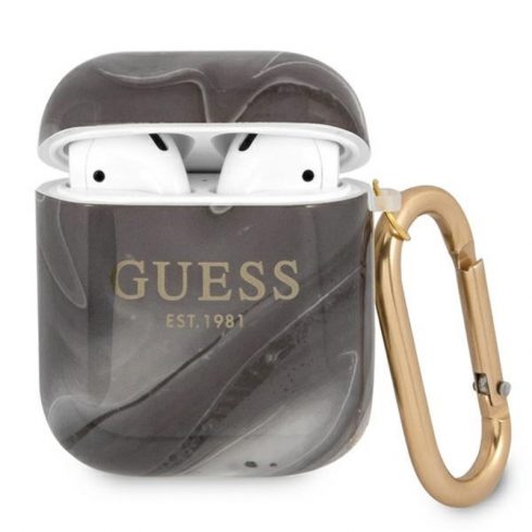 Guess Marble Est. - Torbica za Airpods (crna)