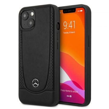   Mercedes kožna urbana - maska ​​za iPhone 13 mini (crna)