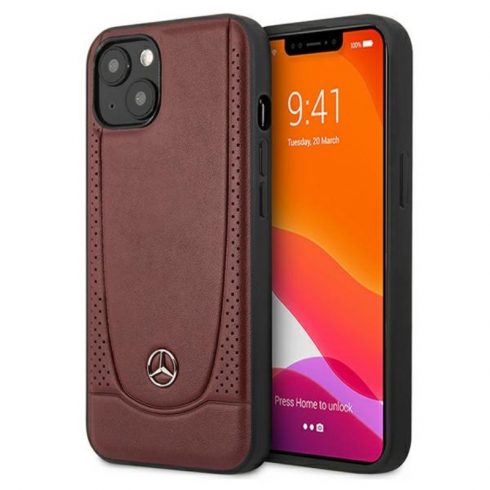 Mercedes kožna urbana - maska ​​za iPhone 13 mini (crvena)