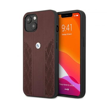   BMW Leather Curve Perforate HC - maska ​​za iPhone 13 mini (crvena)