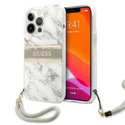 Guess Marble Strap - Case za iPhone 13 Pro Max (siva)