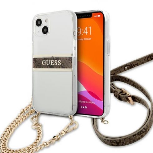 Guess 4G Gold Stripe Crossbody - maska ​​za iPhone 13 mini