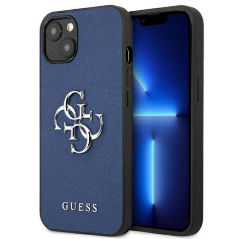 Guess Saffiano 4G Big Silver Logo - Maska za iPhone 13 mini (plava)