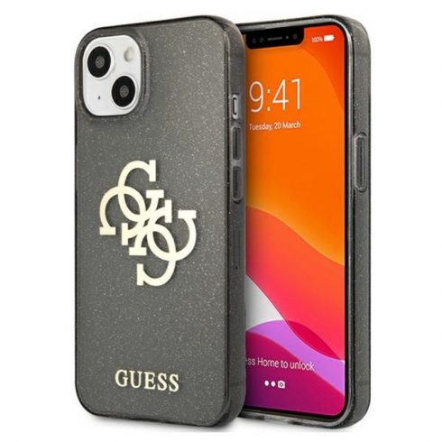 Guess Glitter 4G Big Logo - Maska za iPhone 13 mini (crna)