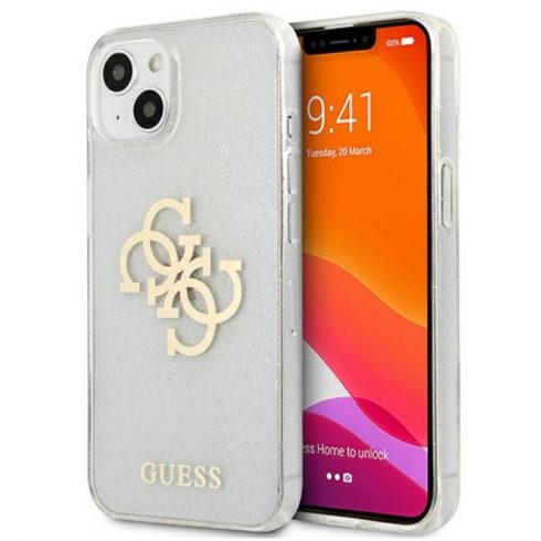 Guess Glitter 4G Big Logo - Maska za iPhone 13 mini (prozirna)