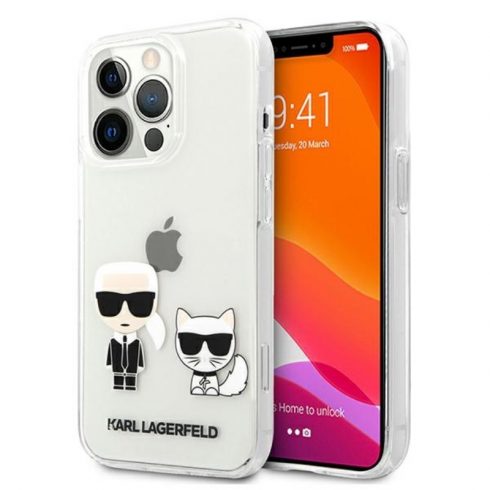 Karl Lagerfeld Ikonik & Choupette - Maska za iPhone 13 Pro (prozirna)