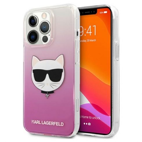 Karl Lagerfeld Choupette Head - maska ​​za iPhone 13 Pro (roza)