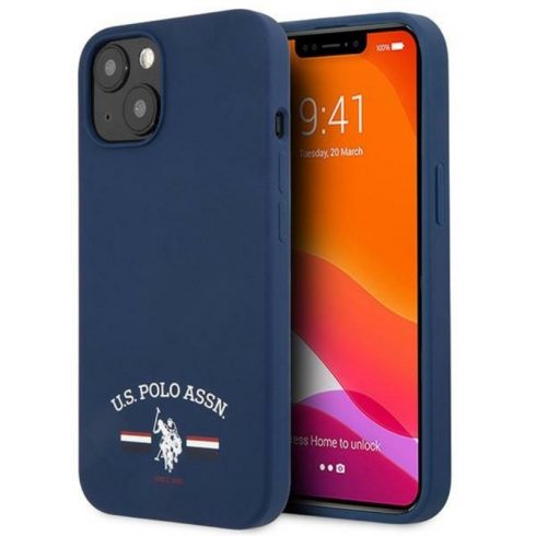 US Polo Assn silikonski logotip - maska ​​za iPhone 13 mini (tamnarsko plava)