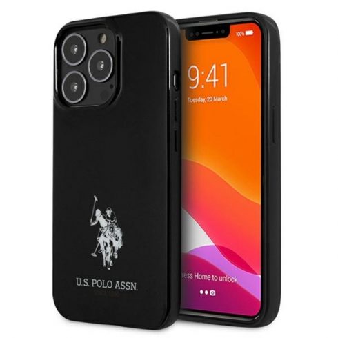 Logotip US Polo Assn Horses - maska ​​za iPhone 13 Pro (crna)