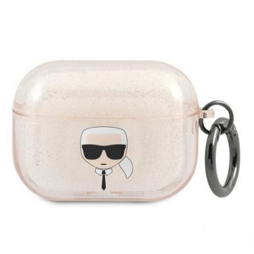   Karl Lagerfeld Karl Head Glitter - torbica za Airpods Pro (zlatna)