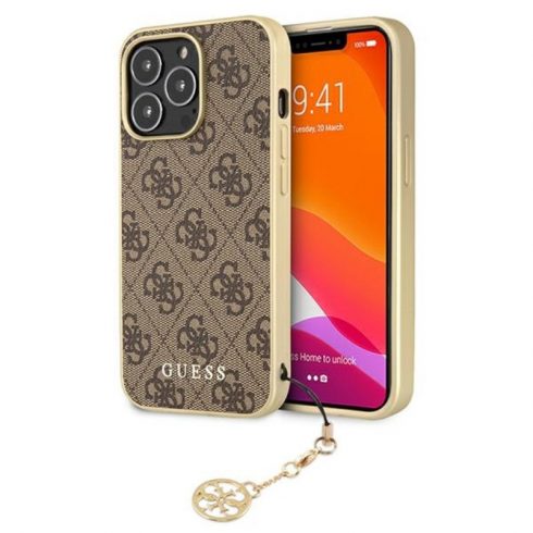 Guess 4G Charms Collection - maska ​​za iPhone 13 Pro (smeđa)