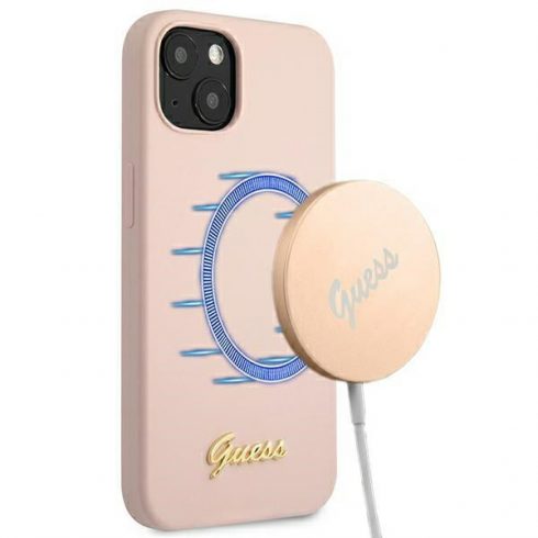 Guess Silicone Script - Maska za iPhone 12 / iPhone 12 Pro (roza)