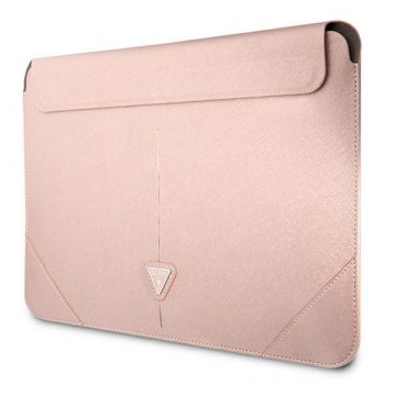   Guess Saffiano Triangle Logo Sleeve - torbica za prijenosno računalo 13" / 14" (roza)