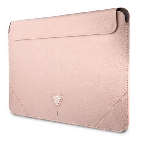 Guess Saffiano Triangle Logo Sleeve - torbica za prijenosno računalo 13" / 14" (roza)