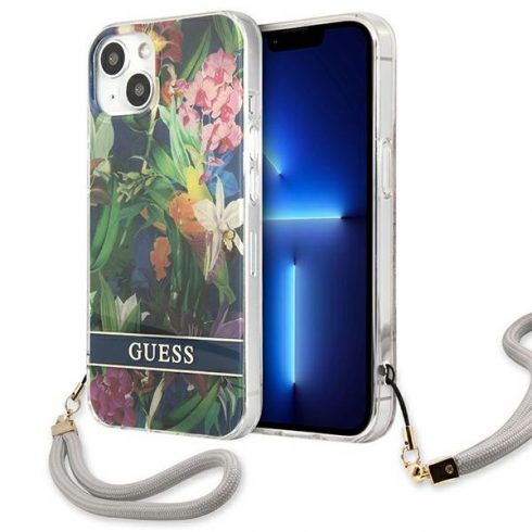 Guess Flower Cord - Maska za iPhone 13 mini (plava)