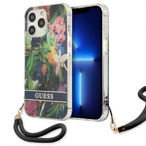 Guess Flower Cord - maska ​​za iPhone 13 Pro (plava)