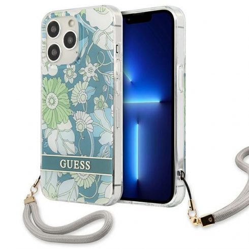 Guess Flower Cord - maska ​​za iPhone 13 Pro (zelena)