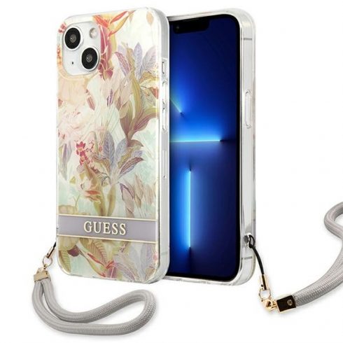 Guess Flower Cord - Maska za iPhone 13 mini (ljubičasta)